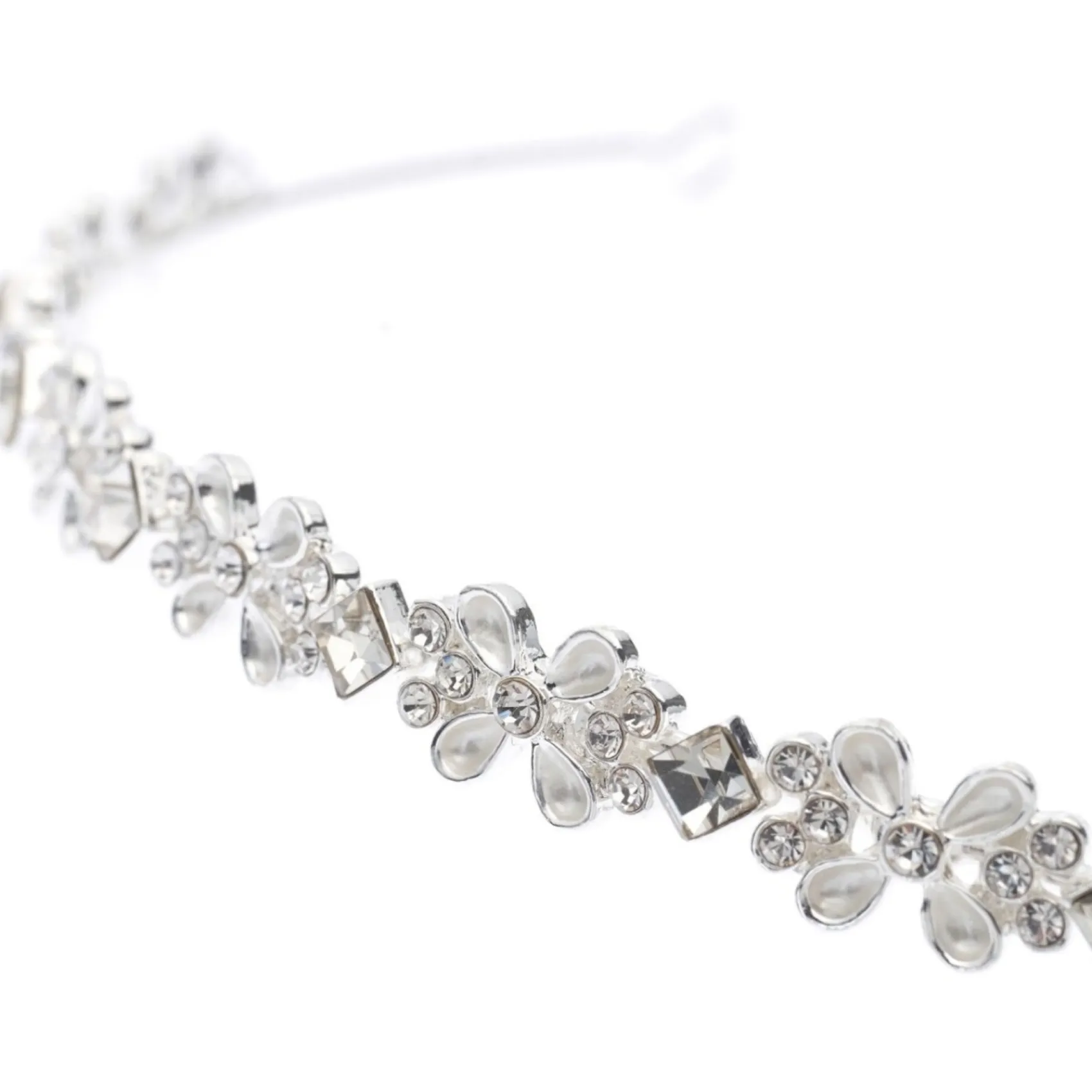 Poirier Crystal Hair Accessories | Silver Hair Accessories*Clover Dainty Floral Headband Silver