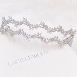Lace & Favour Prom Headbands & Tiaras | Crystal Hair Accessories*Cortez Duo Cubic Zirconia Double Headband Silver