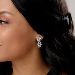 Lace & Favour Silver Prom Jewellery | Prom Earrings*Cosmos Statement Crystal Wedding Earrings Silver