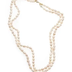 Poirier Pearl Jewellery | Gold Wedding Jewellery*Dara Gold Freshwater Pearl Double Necklace Ivory/ Gold