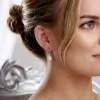 Lace & Favour Bridesmaid Gifts | Bride Gifts*Dolci Silver Crystal Embellished Teardrop Pearl Earrings Ivory/ Silver