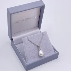 Lace & Favour Bridesmaid Gifts | Bride Gifts*Dolci Silver Teardrop Pearl Pendant Necklace