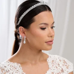 Lace & Favour Silver Prom Jewellery | Prom Earrings*Dominica Cubic Zirconia Drop Earrings Silver