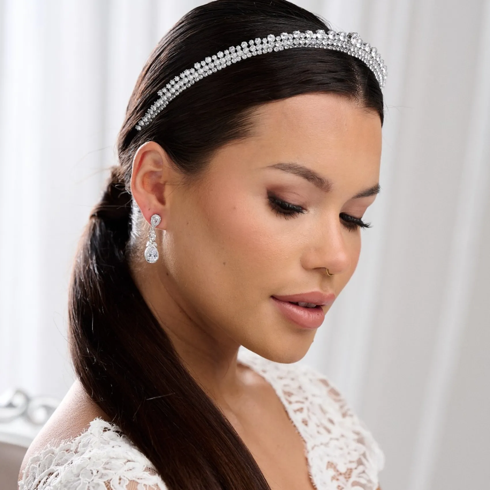 Lace & Favour Silver Prom Jewellery | Prom Earrings*Dominica Cubic Zirconia Drop Earrings Silver
