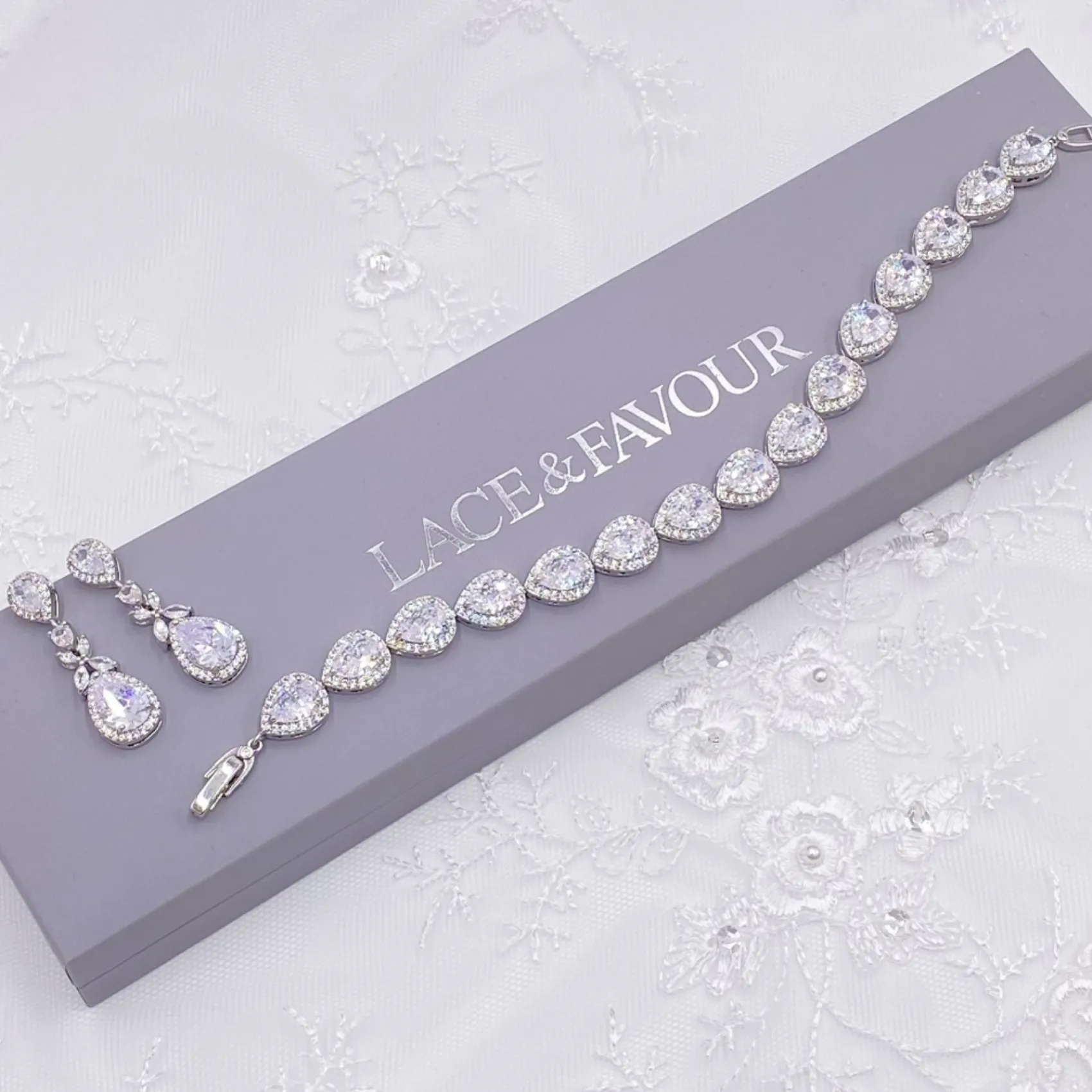 Lace & Favour Silver Prom Jewellery | Prom Earrings*Dominica Cubic Zirconia Drop Earrings Silver