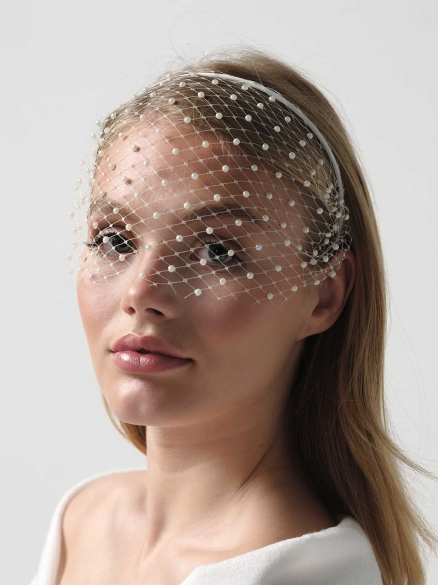 Poirier Birdcage Veils | Vintage Veils*Eadie Pearl Bridal Birdcage Veil Ivory