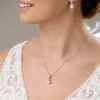 Lace & Favour Pearl Jewellery | Silver Wedding Jewellery*Elegance Crystal and Pearl Wedding Pendant Necklace
