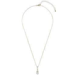 Lace & Favour Pearl Jewellery | Gold Wedding Jewellery*Elegance Gold Crystal and Pearl Wedding Pendant Necklace