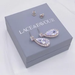 Lace & Favour Silver Prom Jewellery | Prom Earrings*Eliza Sparkling Cubic Zirconia Drop Earrings Silver