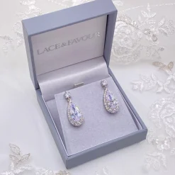 Lace & Favour Silver Prom Jewellery | Prom Earrings*Eliza Sparkling Cubic Zirconia Drop Earrings Silver