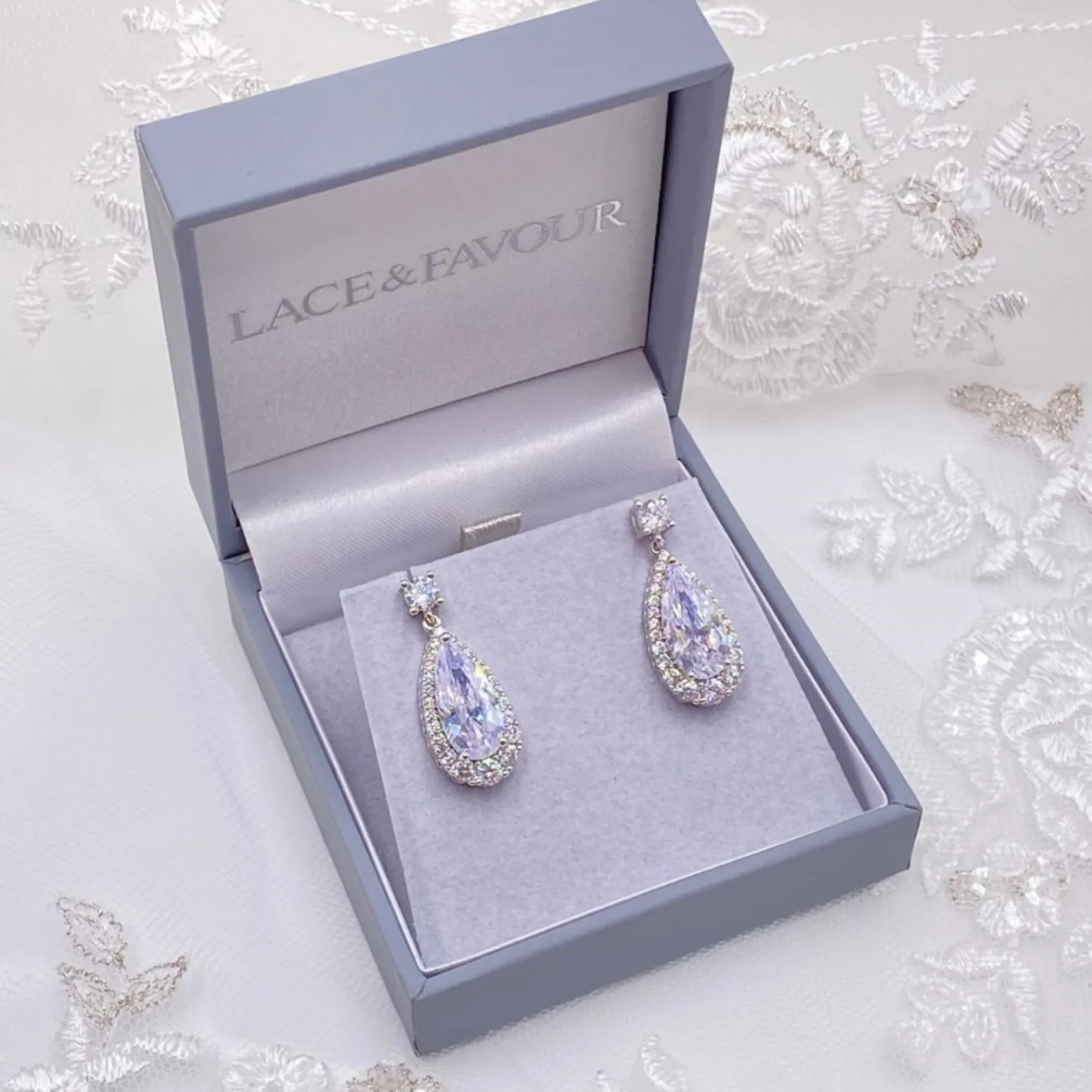Lace & Favour Silver Prom Jewellery | Prom Earrings*Eliza Sparkling Cubic Zirconia Drop Earrings Silver