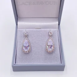 Lace & Favour Silver Prom Jewellery | Prom Earrings*Eliza Sparkling Cubic Zirconia Drop Earrings Silver