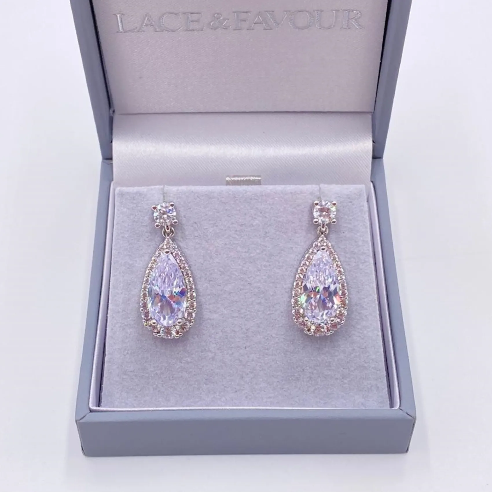 Lace & Favour Silver Prom Jewellery | Prom Earrings*Eliza Sparkling Cubic Zirconia Drop Earrings Silver