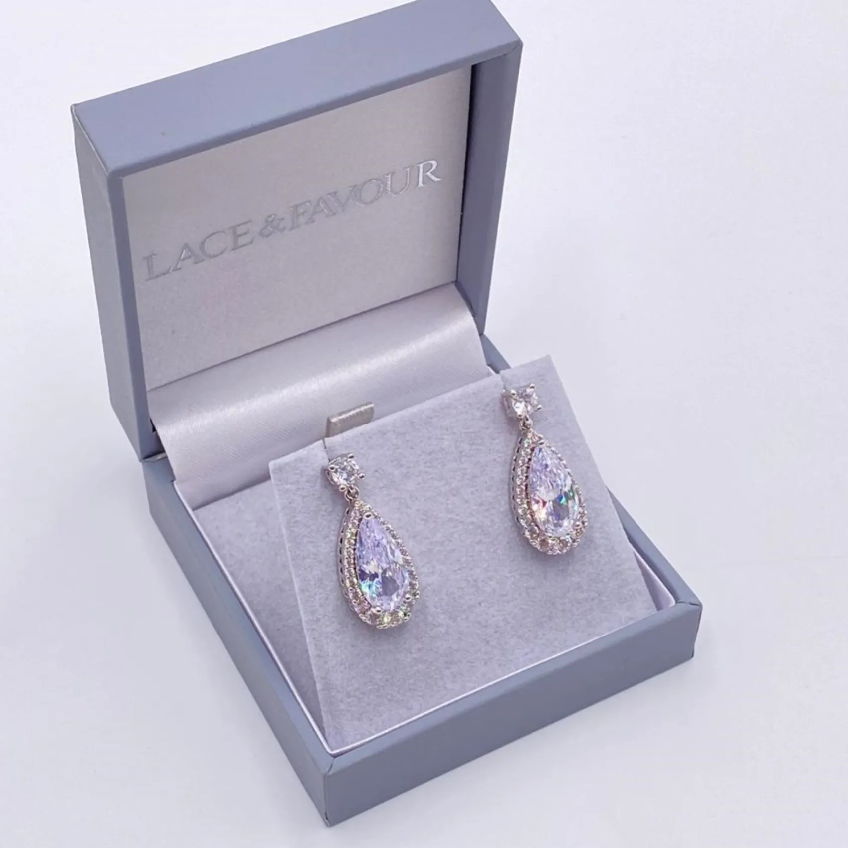Lace & Favour Silver Prom Jewellery | Prom Earrings*Eliza Sparkling Cubic Zirconia Drop Earrings Silver