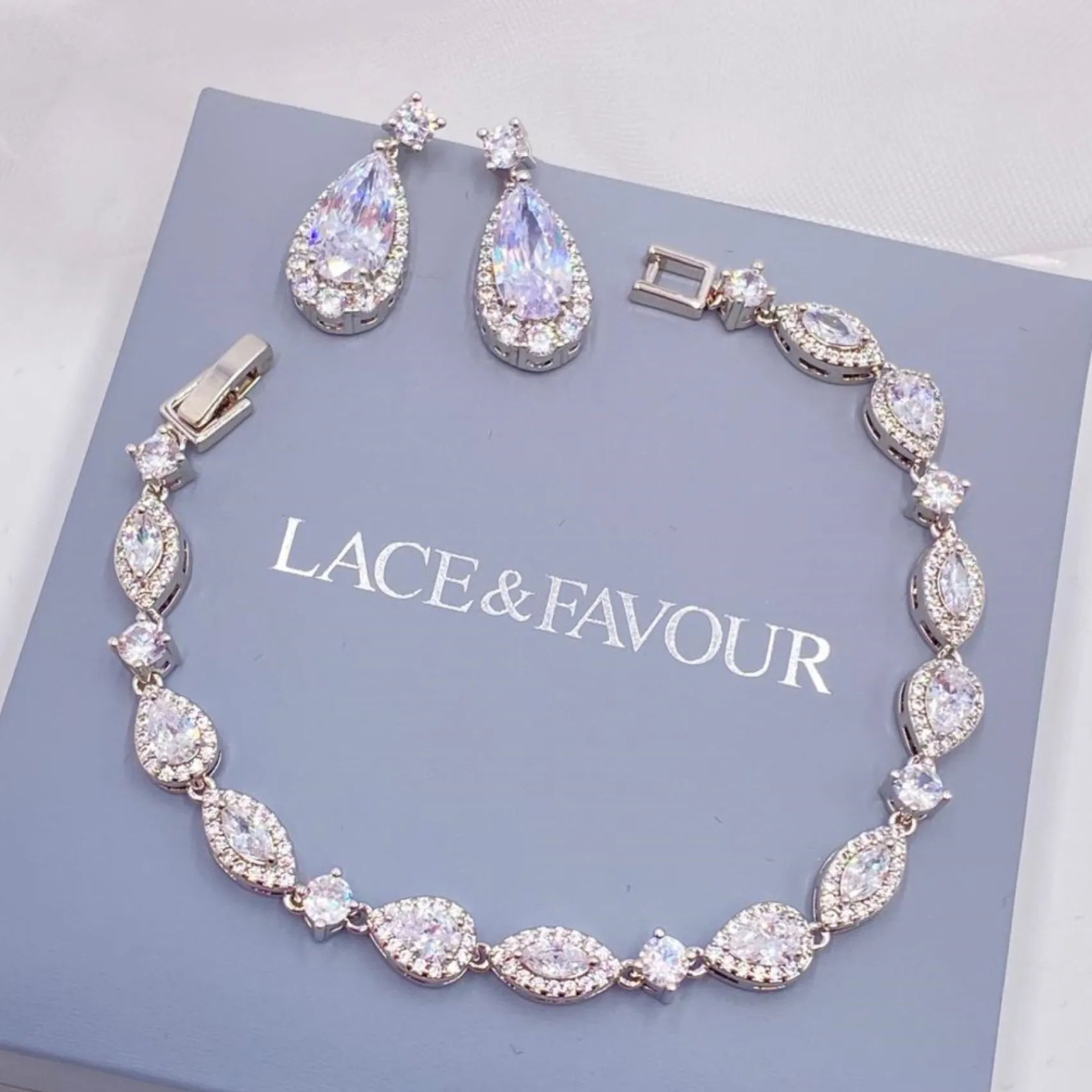 Lace & Favour Silver Prom Jewellery | Prom Earrings*Eliza Sparkling Cubic Zirconia Drop Earrings Silver
