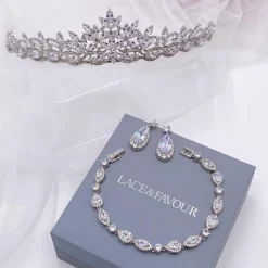 Lace & Favour Silver Prom Jewellery | Prom Earrings*Eliza Sparkling Cubic Zirconia Drop Earrings Silver
