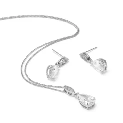 Lace & Favour Silver Prom Jewellery | Prom Jewellery Sets*Ellie Cubic Zirconia Crystal Wedding Jewellery Set