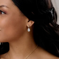 Lace & Favour Gold Prom Jewellery | Prom Earrings*Ellie Gold Teardrop Crystal Earrings
