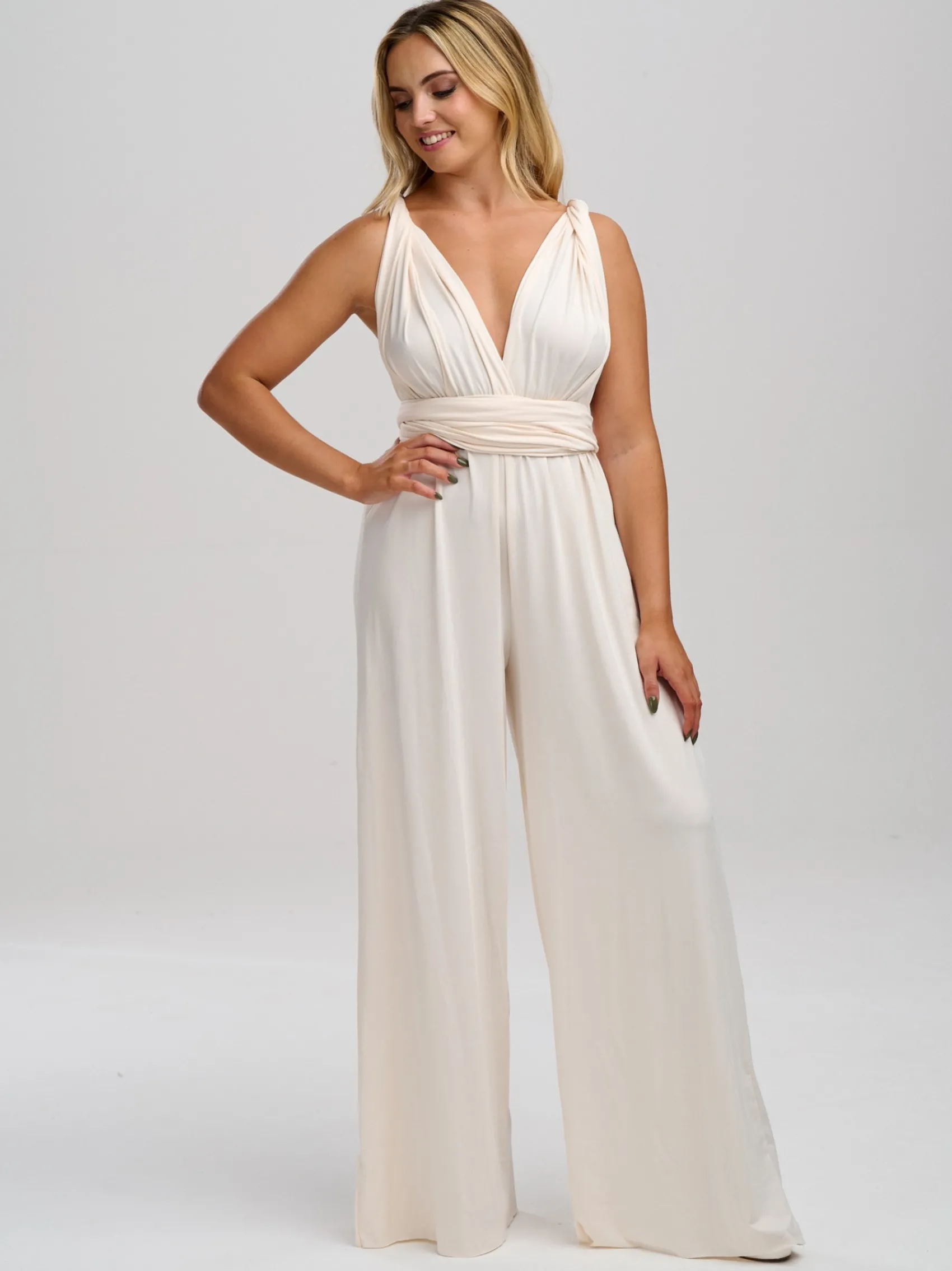 Lace & Favour Multiway Bridesmaid Jumpsuits*Emily Rose Multiway Bridesmaid Jumpsuit Cream