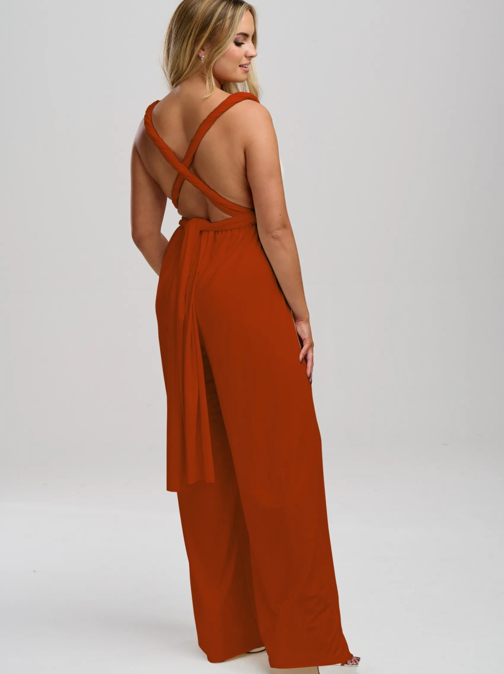 Lace & Favour Multiway Bridesmaid Jumpsuits*Emily Rose Multiway Bridesmaid Jumpsuit Rust