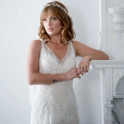 Twilight Designs Crystal Hair Accessories | Gold Hair Accessories*Estelle Long en Crystal Wedding Hair Vine Gold