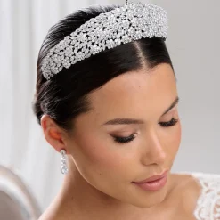 Lace & Favour Crystal Hair Accessories | Silver Hair Accessories*Fantasia Statement Regal Crystal Princess Tiara Silver