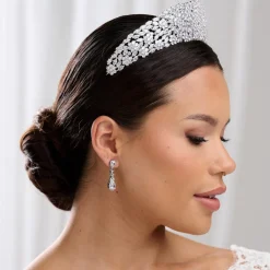 Lace & Favour Crystal Hair Accessories | Silver Hair Accessories*Fantasia Statement Regal Crystal Princess Tiara Silver