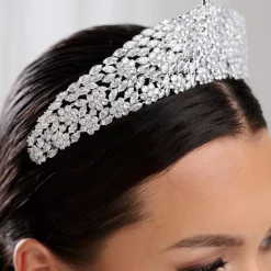 Lace & Favour Crystal Hair Accessories | Silver Hair Accessories*Fantasia Statement Regal Crystal Princess Tiara Silver
