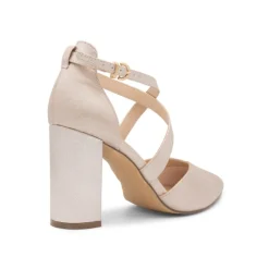 Paradox London Sparkly Prom Shoes | Pink Prom Shoes*Felicia Shimmer Wide Fit Block Heel Court Shoes Nude