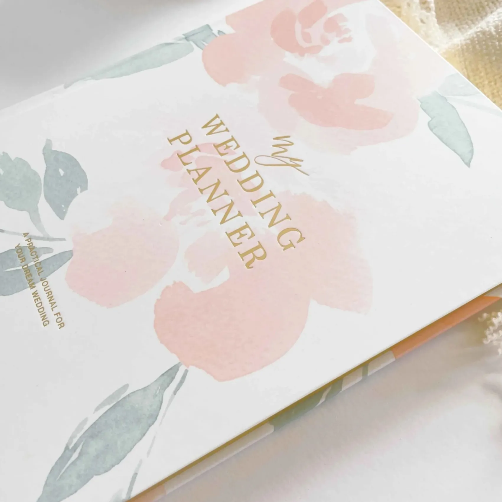Blush & Gold Wedding Planner Books | Engagement Gifts*Floral Luxury Wedding Planner Book Floral Print/ Rose Gold