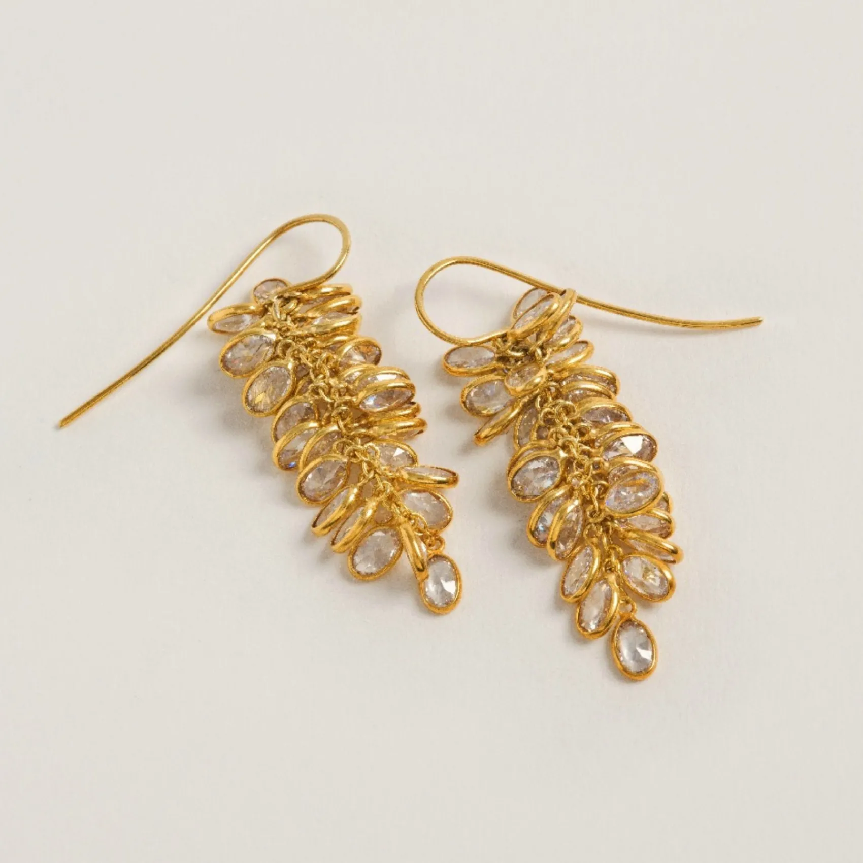 Freya Rose Crystal Jewellery | Gold Wedding Jewellery*22ct Gold Midi Crystal Drop Earrings