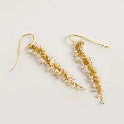 Freya Rose Pearl Jewellery | Gold Wedding Jewellery*Delicate Gold Pearl Drop Earrings