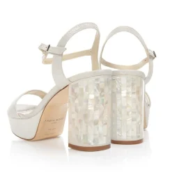 Freya Rose Wedding Guest Shoes | Wedding Shoes*Gigi Suede Chunky Platform Sandals Ivory