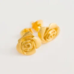 Freya Rose Gold Wedding Jewellery | Wedding Guest Jewellery*Rose Stud Earrings Gold