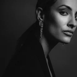 Freya Rose Pearl Jewellery | Silver Wedding Jewellery*Hakuro Grey Mother of Pearl Long Drop Earrings