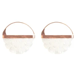 Freya Rose Pearl Jewellery | Rose Gold Wedding Jewellery*Hand Carved Mother of Pearl Rose Hoop Earrings