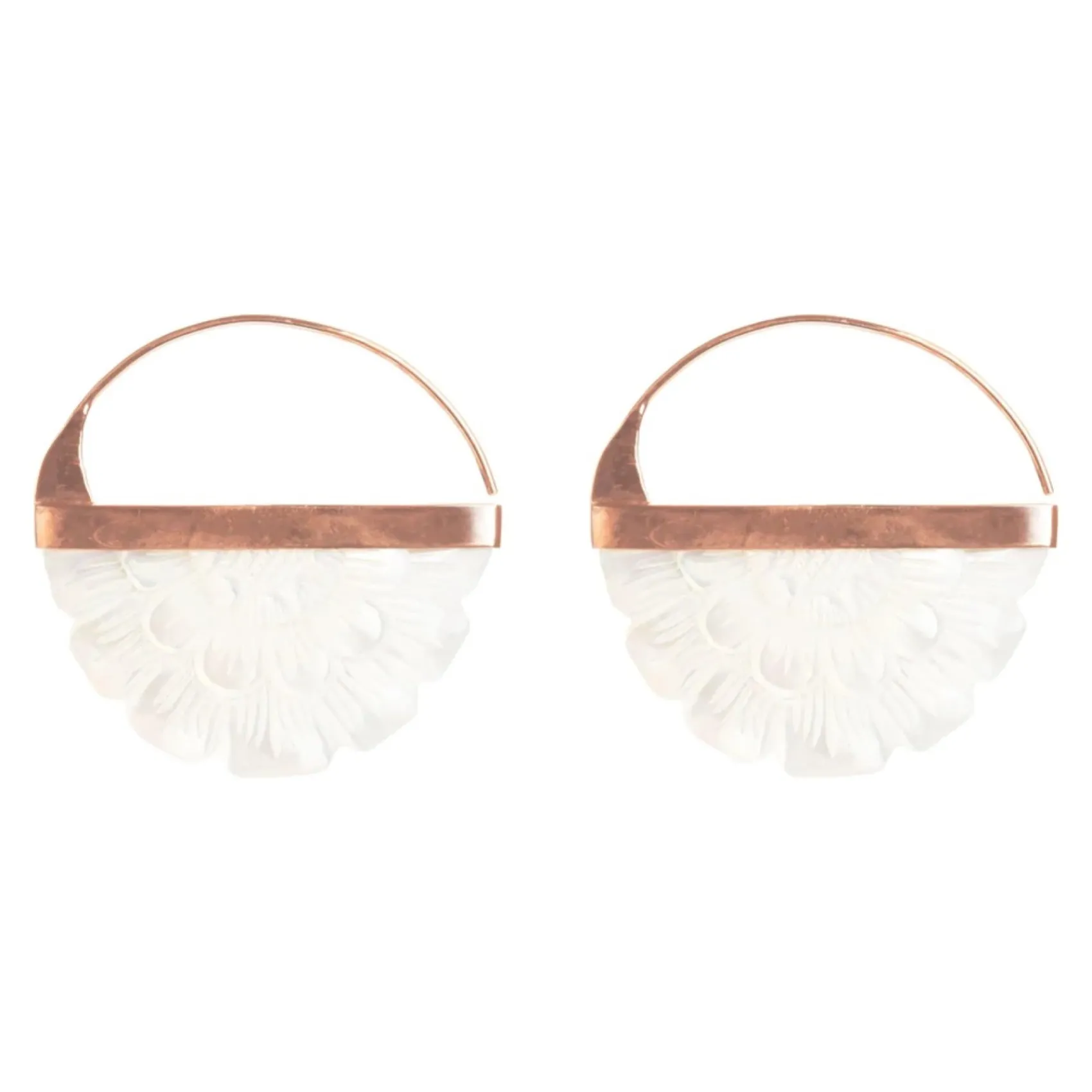 Freya Rose Pearl Jewellery | Rose Gold Wedding Jewellery*Hand Carved Mother of Pearl Rose Hoop Earrings