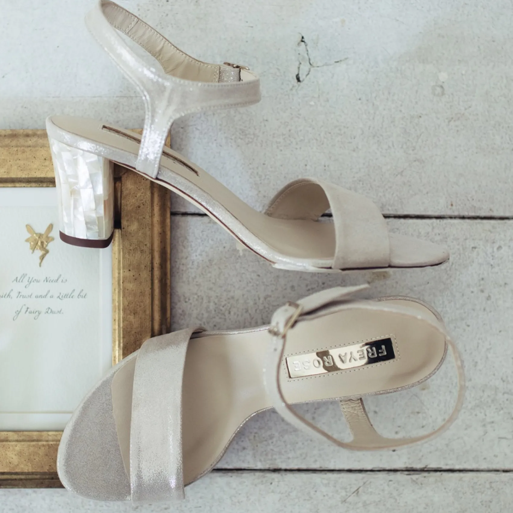 Freya Rose Wedding Guest Shoes | Mother Of The Bride Shoes*Martina Midi Suede Block Heel Sandals Champagne