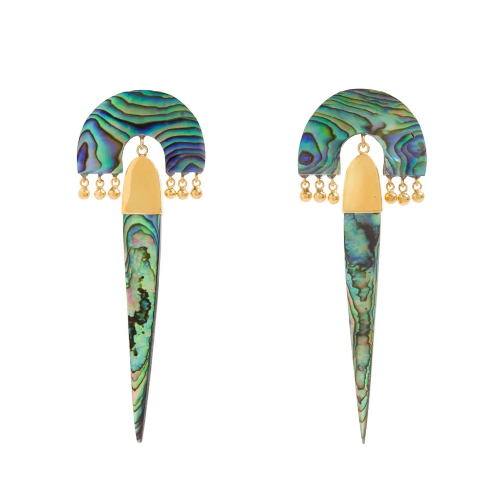 Freya Rose Pearl Jewellery | Gold Wedding Jewellery*Myla Verde Mother of Pearl Statement Earrings Green