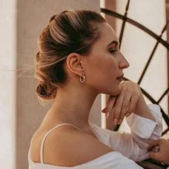 Freya Rose Silver Wedding Jewellery | Wedding Guest Jewellery*Silver Mini Hoop Earrings