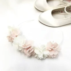 Beads & Beyond Flower Girl Gifts | Flower Girl Hair Accessories*Gabriella Blush and Ivory Flower Crown Hair Band