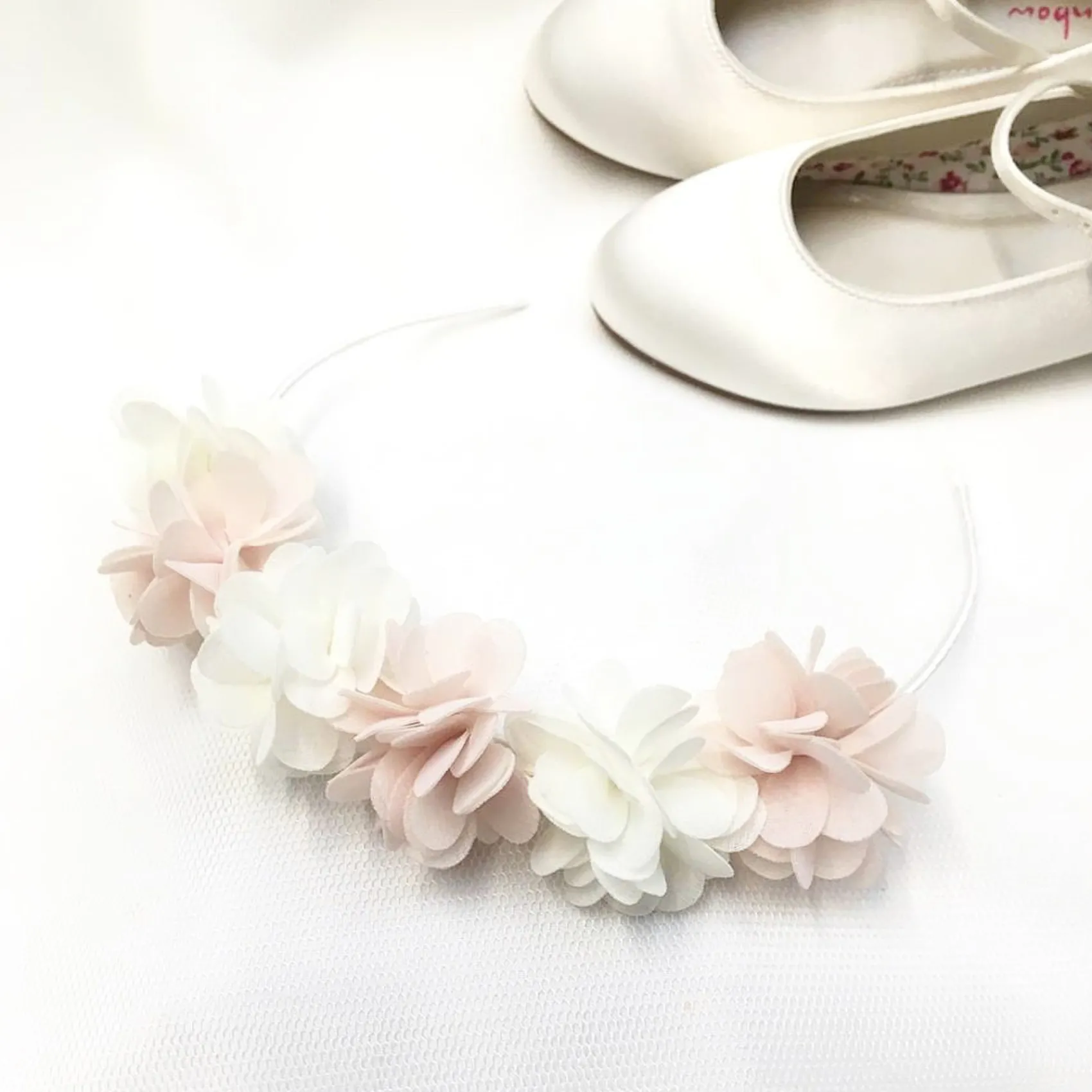 Beads & Beyond Flower Girl Gifts | Flower Girl Hair Accessories*Gabriella Blush and Ivory Flower Crown Hair Band