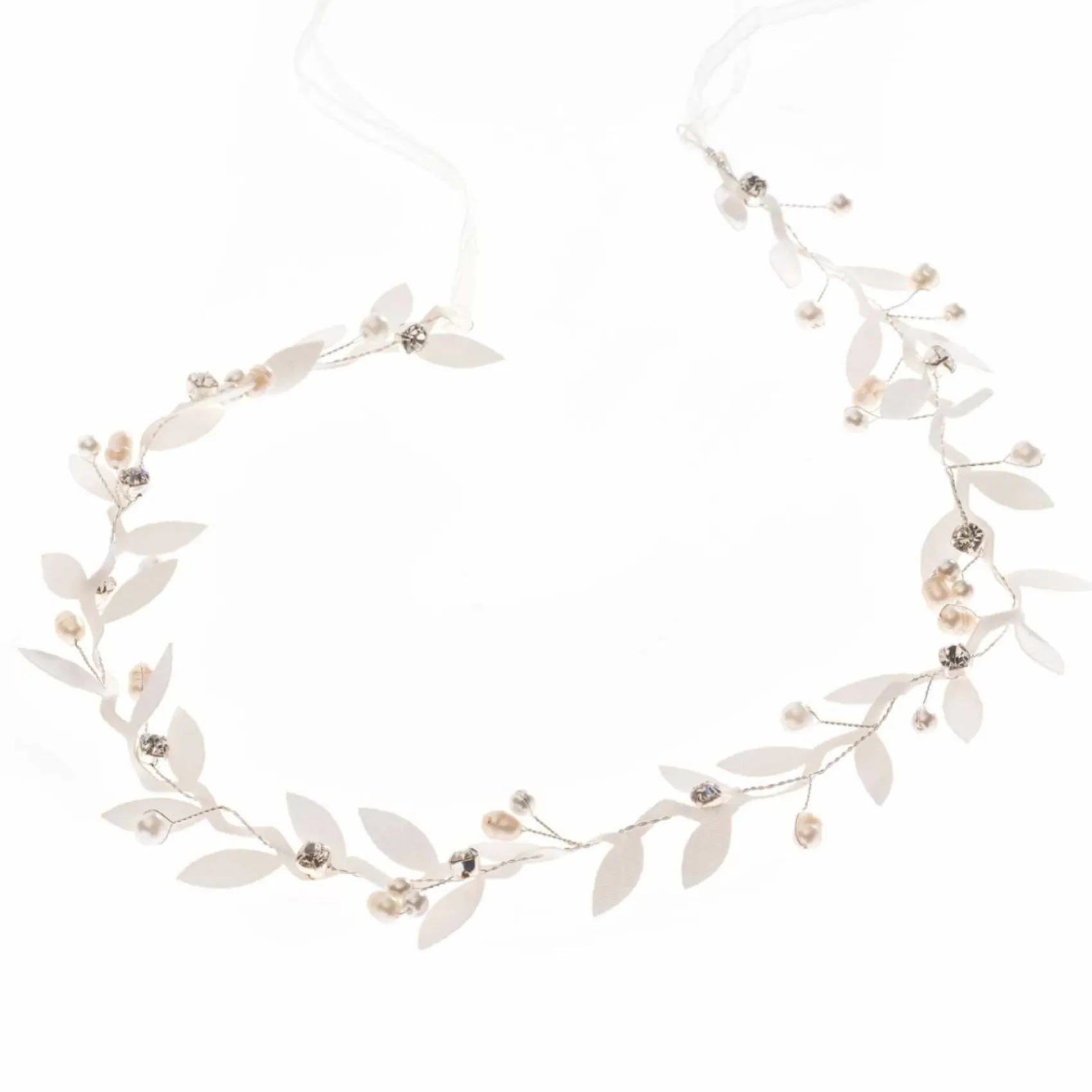 Poirier Silver Hair Accessories | Bridesmaid Hair Accessories*Gaia Leaf Bridal Boho Headband Silver