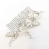 Beads & Beyond Pearl Hair Accessories | Silver Hair Accessories*Gracie Freshwater Pearl Flowers and Beaded Leaves Hair Comb Ivory/Silver
