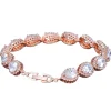 Lace & Favour Bride Gifts | Crystal Jewellery*Hampton Teardrop Cubic Zirconia Wedding Bracelet Rose Gold