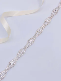 Beads & Beyond Wedding Dress Belts*Harper Narrow Diamante Chain Bridal Belt