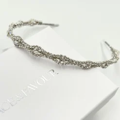 Beads & Beyond Vintage Headpieces | Crystal Hair Accessories*Harper Narrow Diamante Wedding Headband Silver