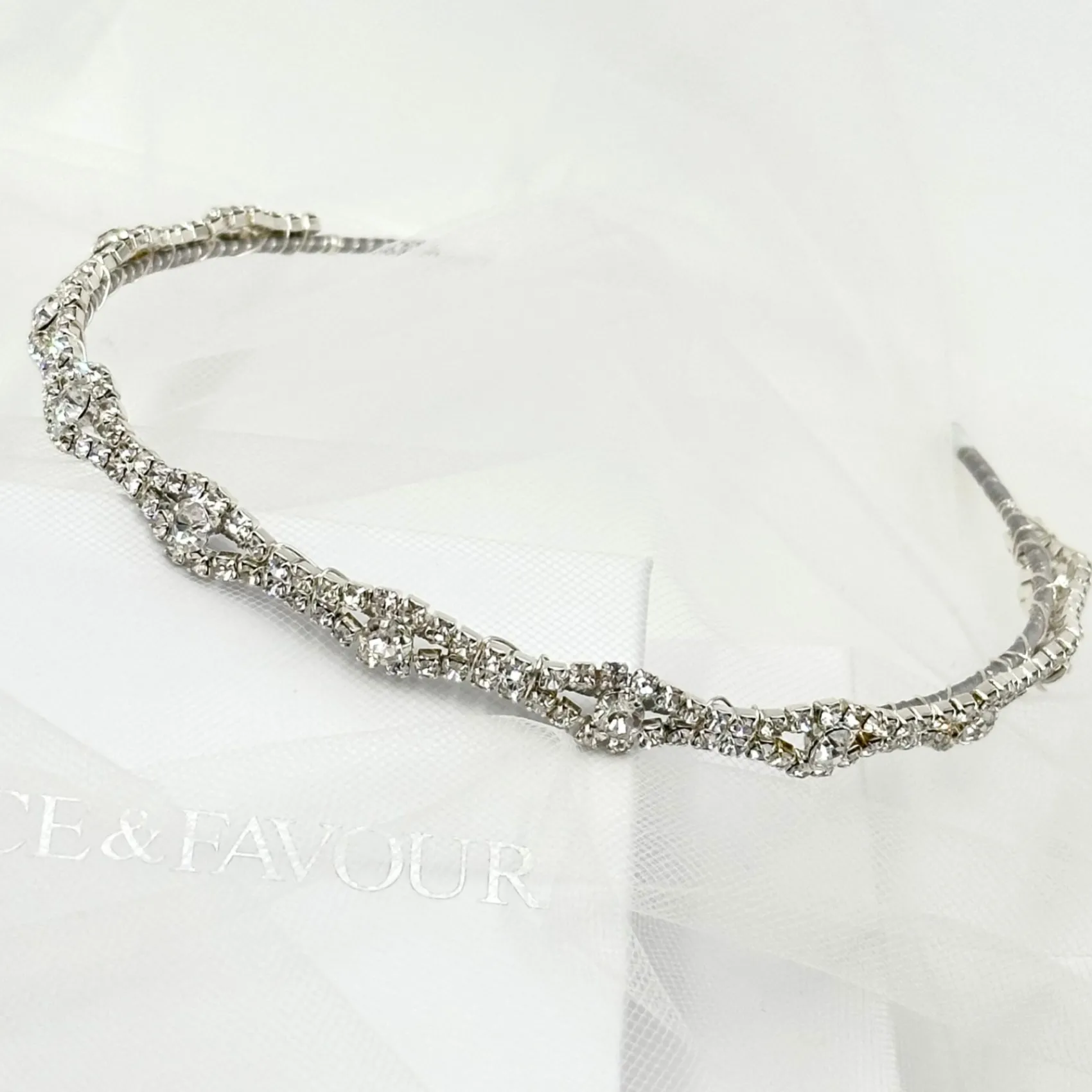 Beads & Beyond Vintage Headpieces | Crystal Hair Accessories*Harper Narrow Diamante Wedding Headband Silver