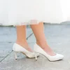 Harriet Wilde Wedding Shoes | Mid Heel*Amy Mid Heel Satin Platform Court Shoes Ivory