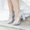 Harriet Wilde Wedding Guest Shoes | Wedding Shoes*Arabella Block Suede Platform Sandals Blue